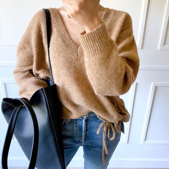 The Ava Genuine Leather Tote - Black - Picture 7 of 14